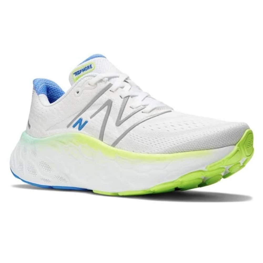 New Balance Womens White Lime Fresh Foam X More v4 Running Shoes 6.5